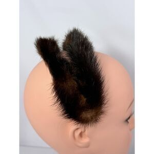 Vintage Handmade Fur Fascinator Headband Brown Rabbit? 1950s Dual Band Avant